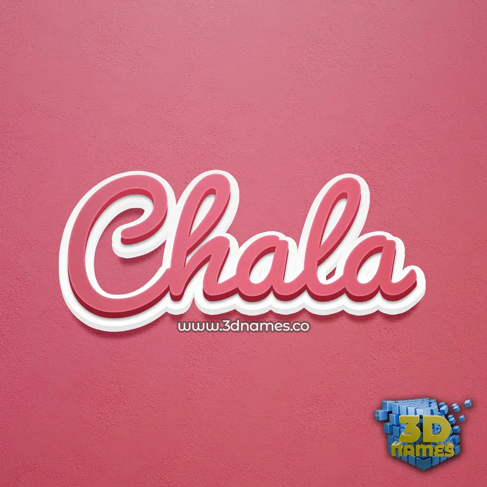 chala in Red Scribble style - 3D name wallpaper