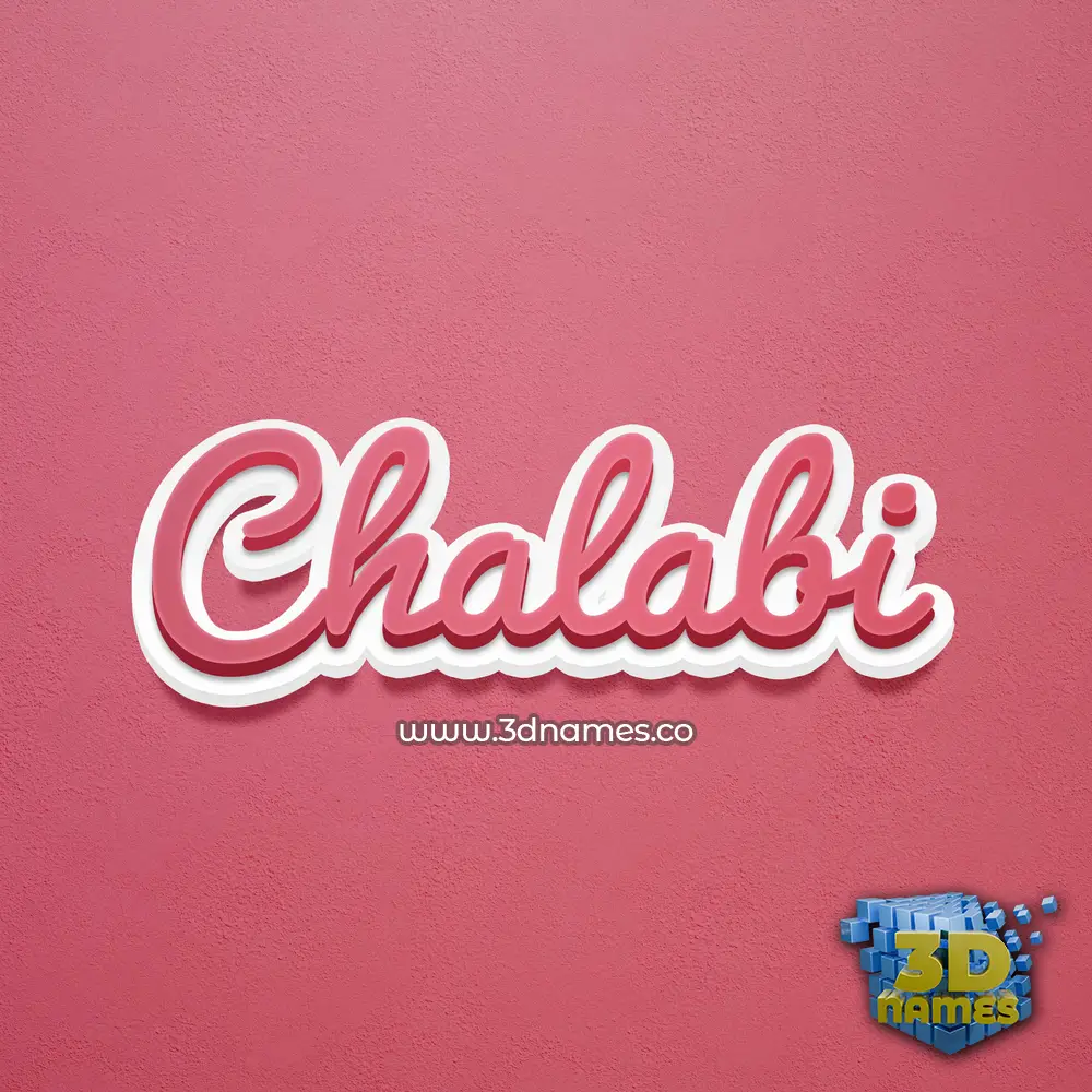 chalabi in Red Scribble style - 3D name wallpaper