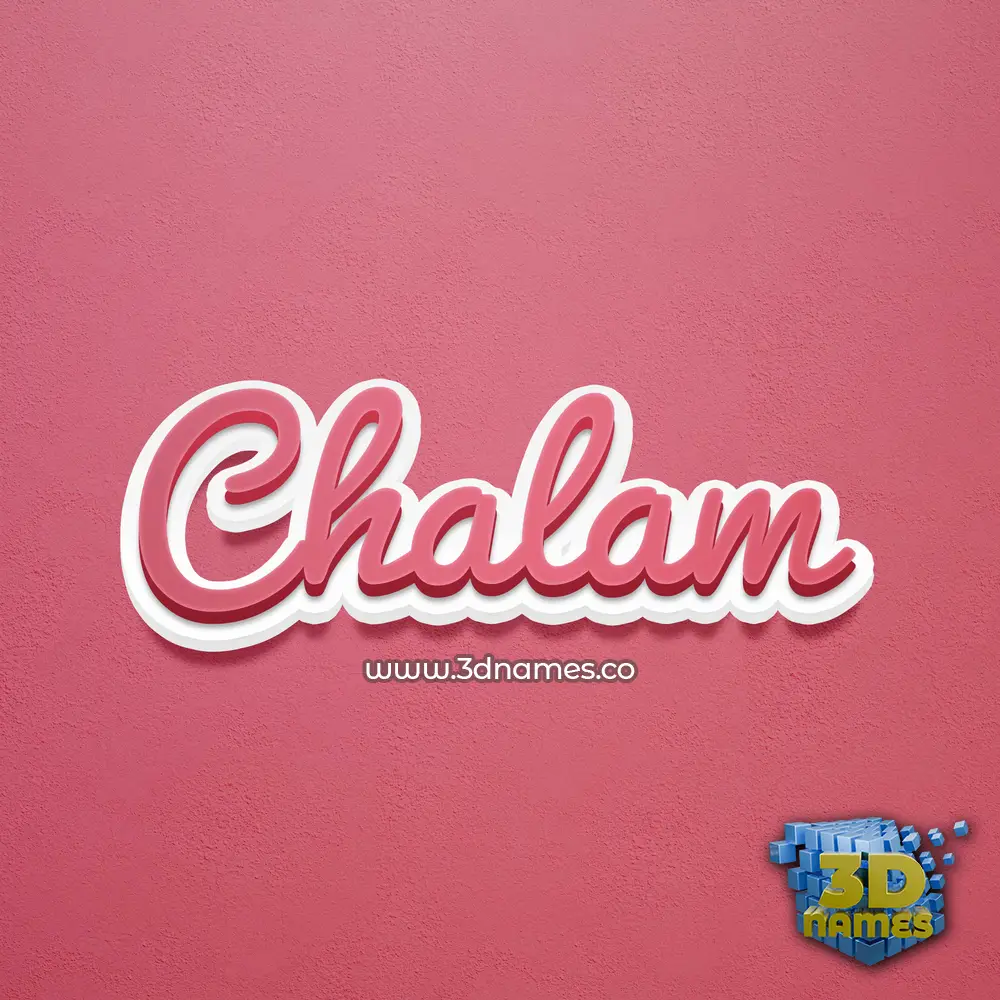chalam in Red Scribble style - 3D name wallpaper