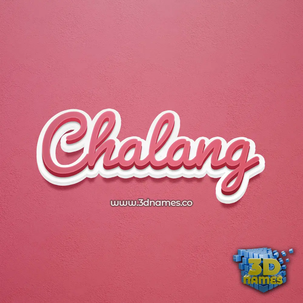 chalang in Red Scribble style - 3D name wallpaper