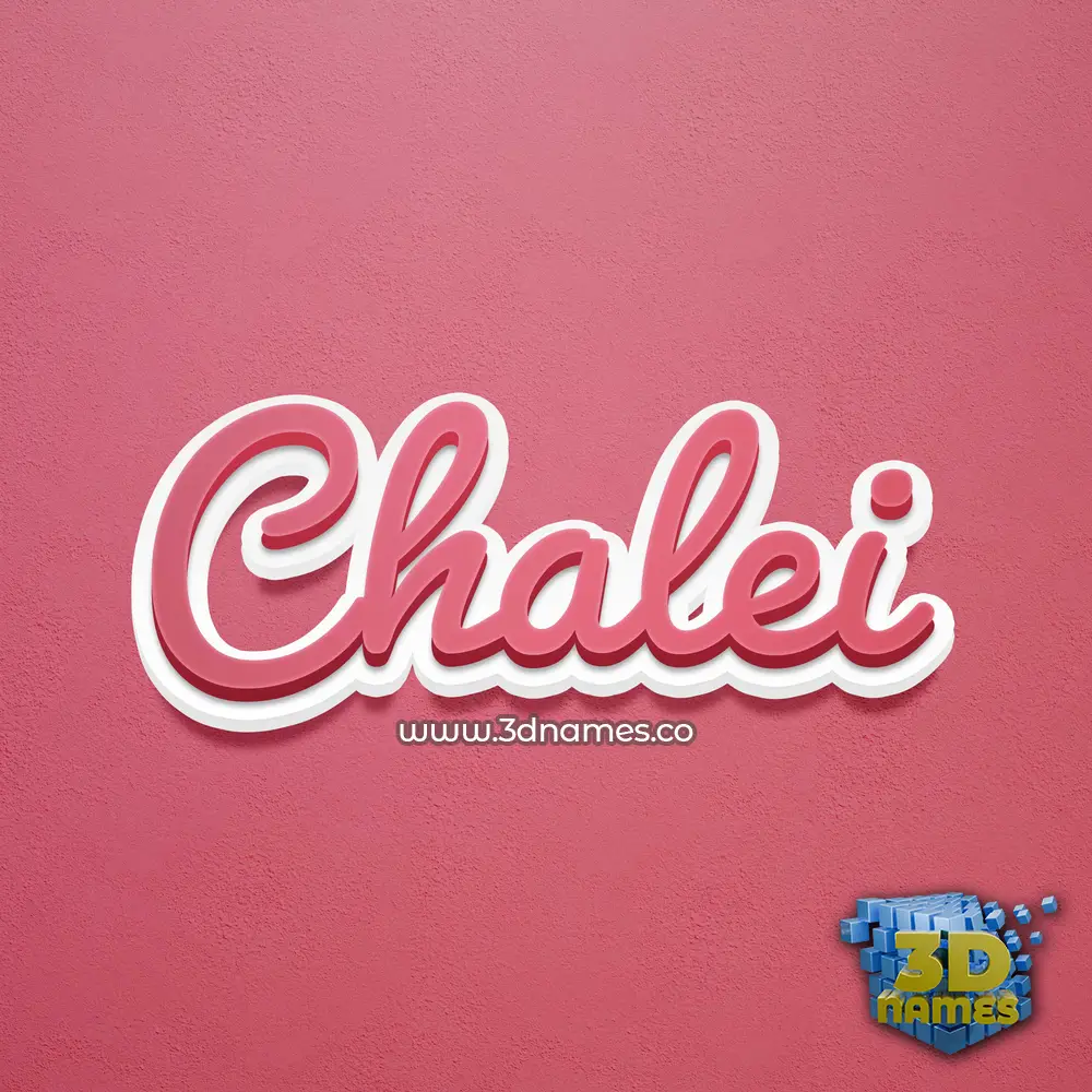 chalei in Red Scribble style - 3D name wallpaper