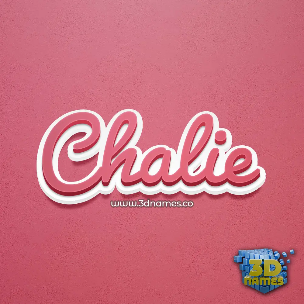 chalie in Red Scribble style - 3D name wallpaper