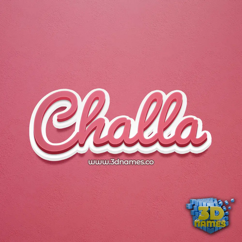 challa in Red Scribble style - 3D name wallpaper