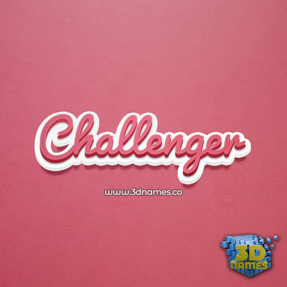 challenger in Red Scribble style - 3D name wallpaper