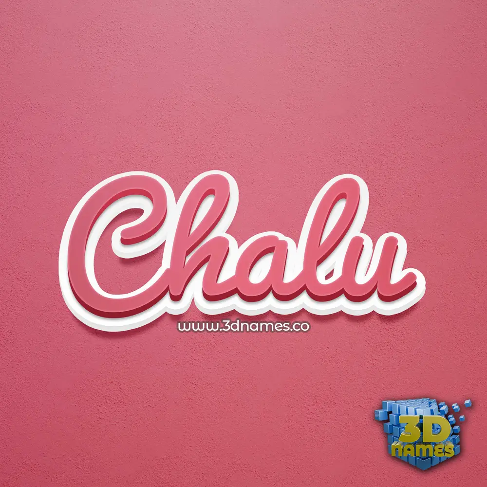 chalu in Red Scribble style - 3D name wallpaper