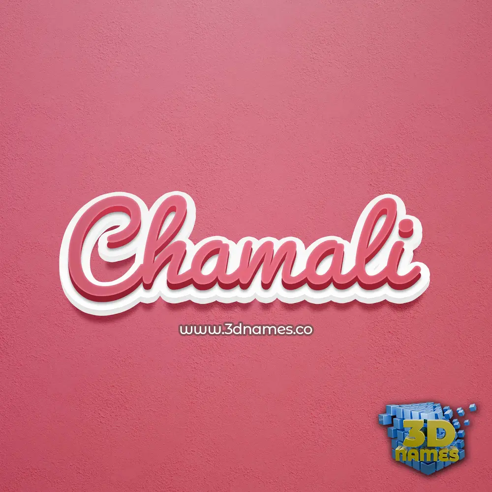 chamali in Red Scribble style - 3D name wallpaper