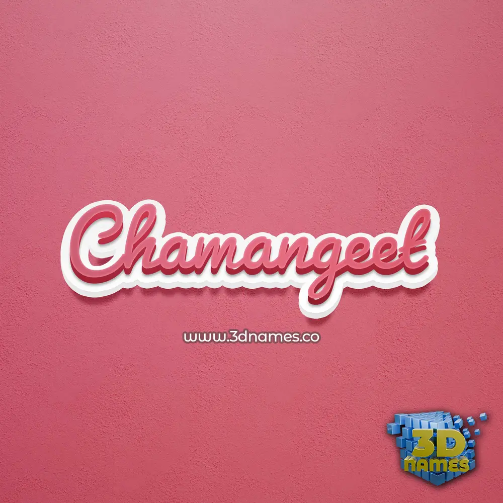 chamangeet in Red Scribble style - 3D name wallpaper