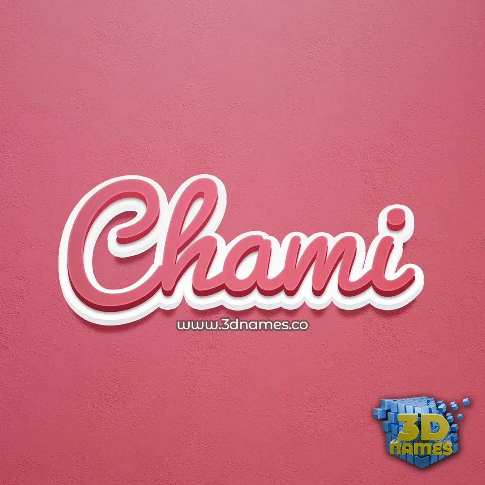 chami in Red Scribble style - 3D name wallpaper
