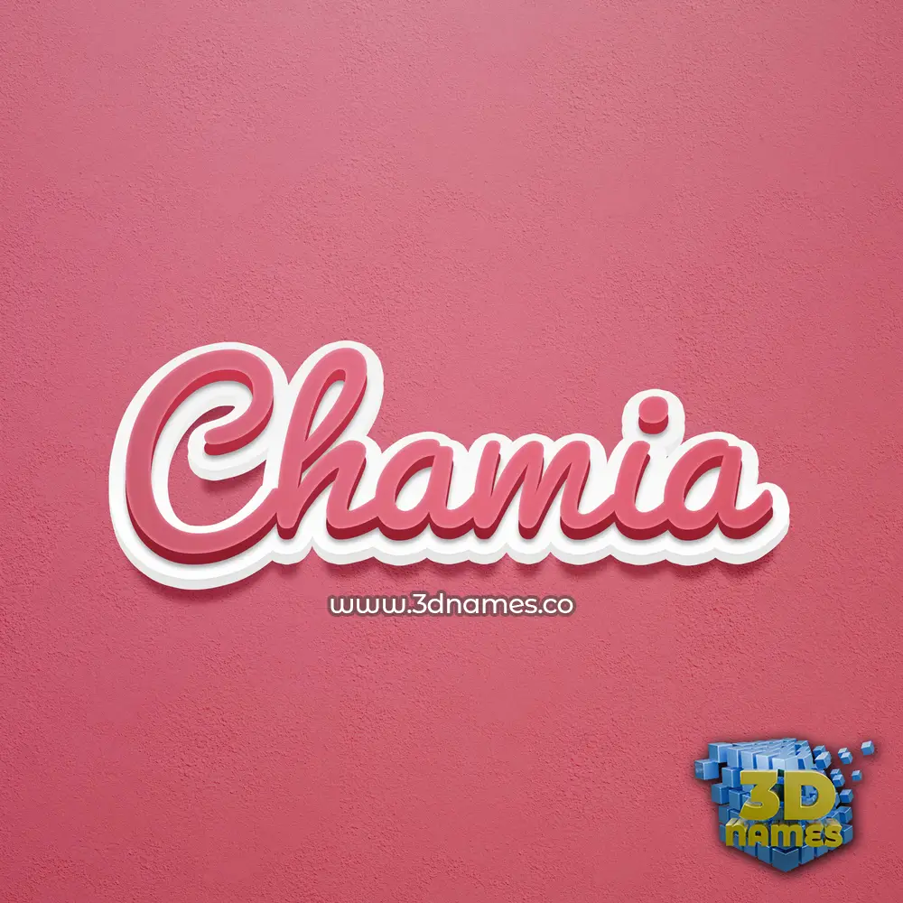 chamia in Red Scribble style - 3D name wallpaper