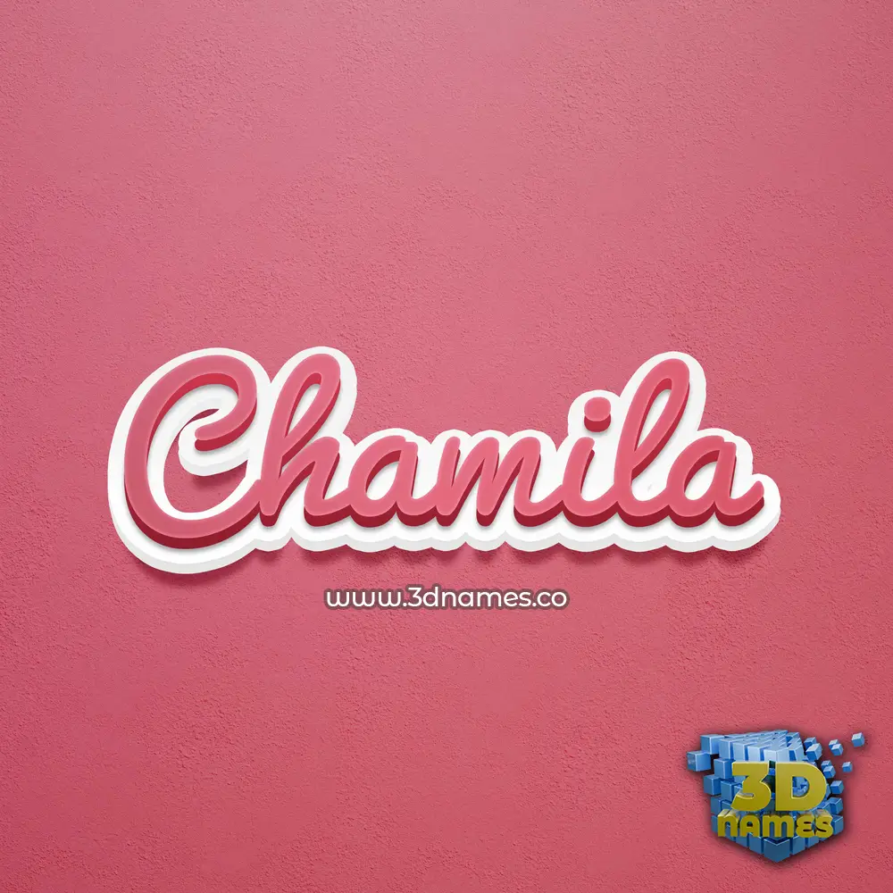 chamila in Red Scribble style - 3D name wallpaper