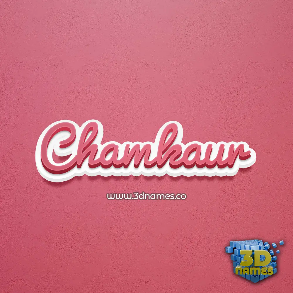 chamkaur in Red Scribble style - 3D name wallpaper