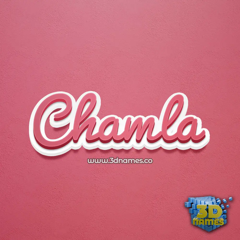 chamla in Red Scribble style - 3D name wallpaper