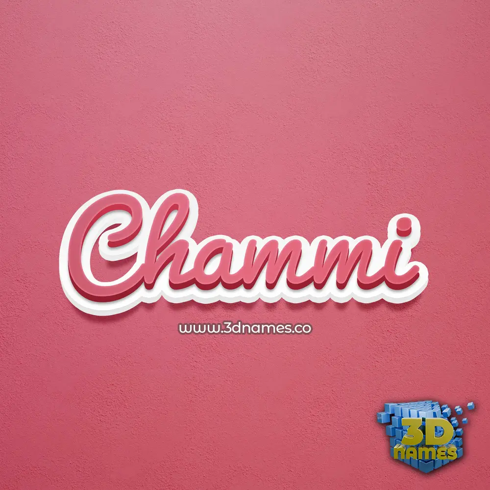 chammi in Red Scribble style - 3D name wallpaper