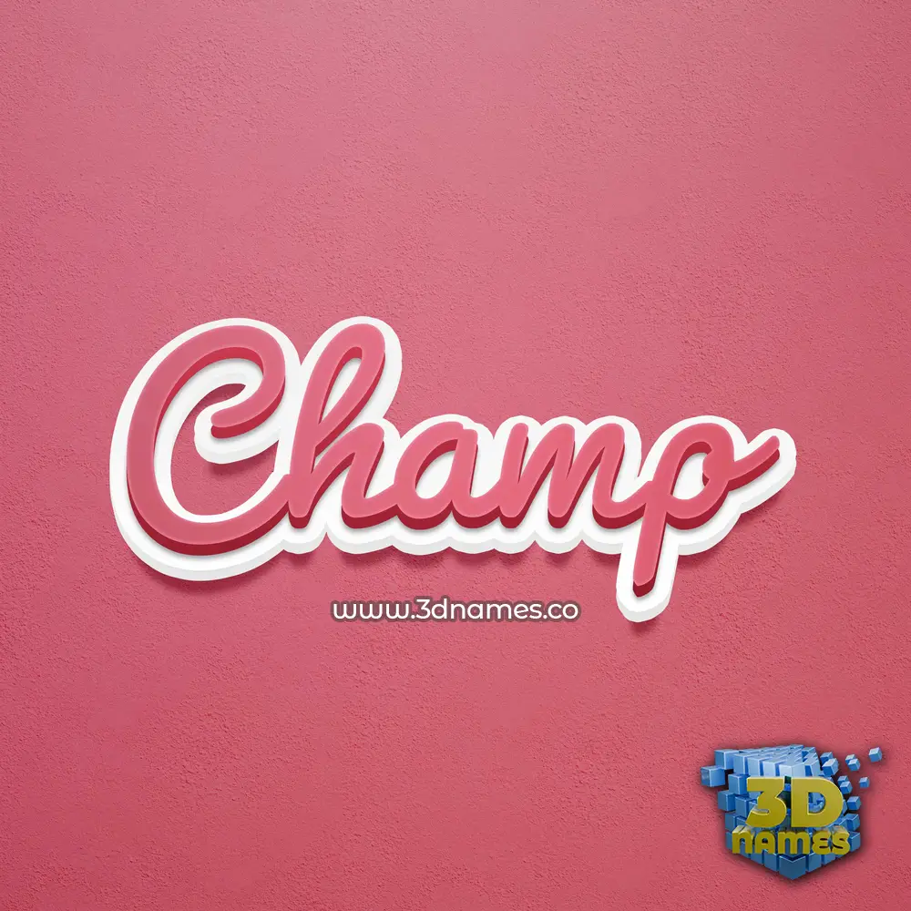 champ in Red Scribble style - 3D name wallpaper