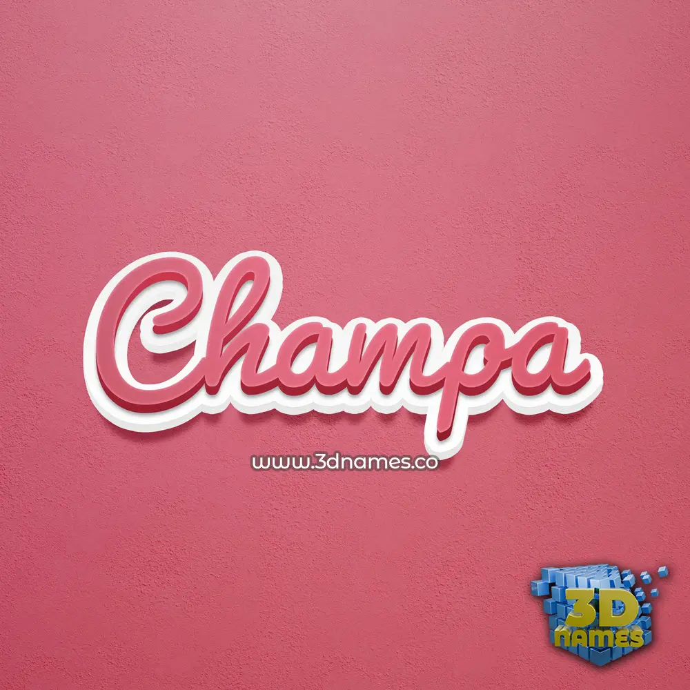 champa in Red Scribble style - 3D name wallpaper
