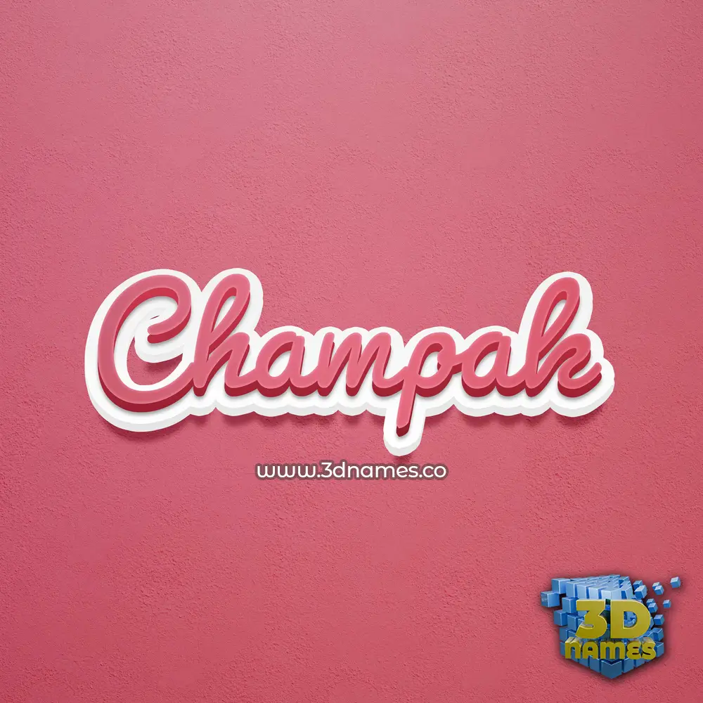champak in Red Scribble style - 3D name wallpaper