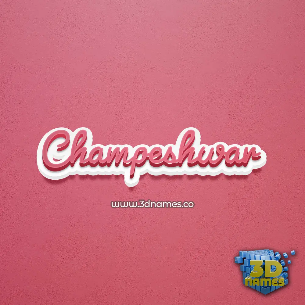champeshwar in Red Scribble style - 3D name wallpaper