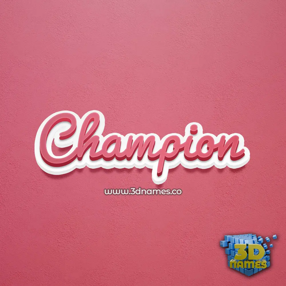 champion in Red Scribble style - 3D name wallpaper