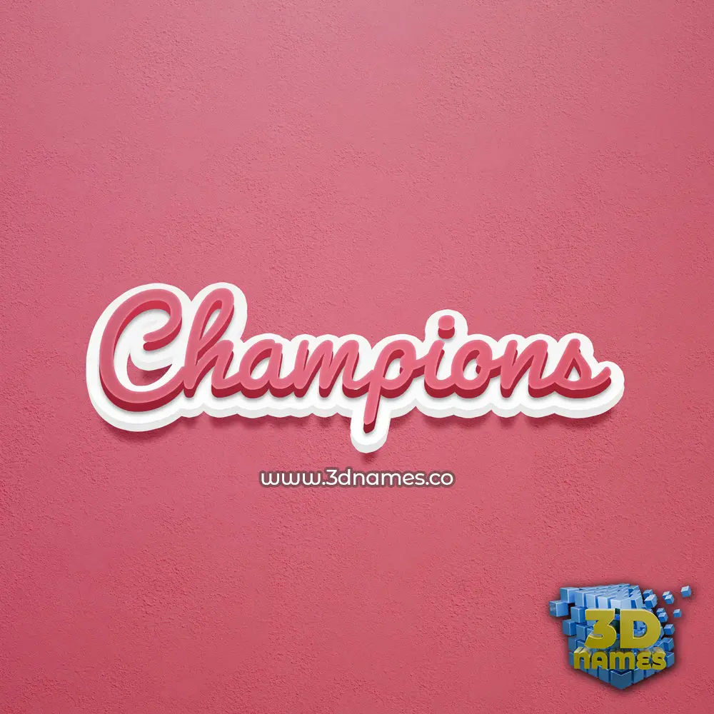 champions in Red Scribble style - 3D name wallpaper