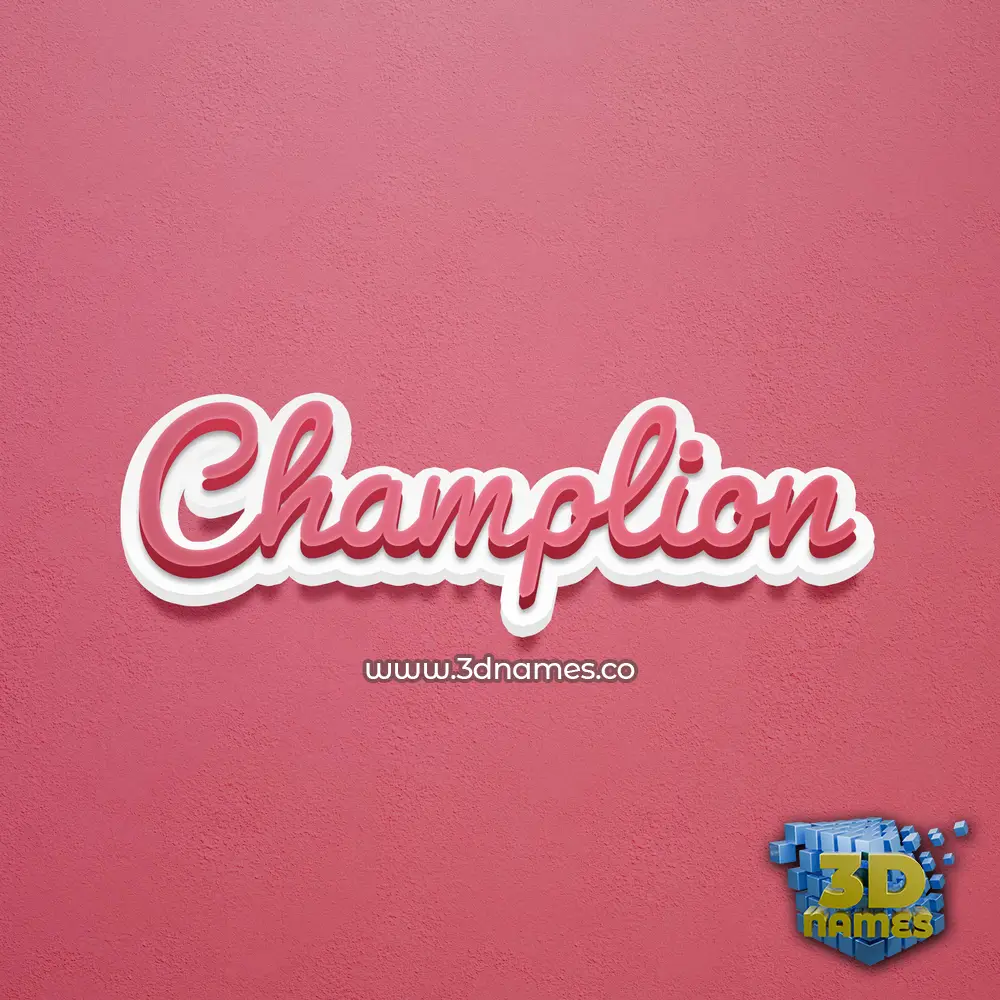 champlion in Red Scribble style - 3D name wallpaper