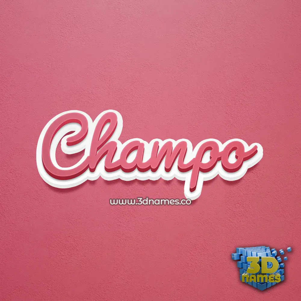champo in Red Scribble style - 3D name wallpaper
