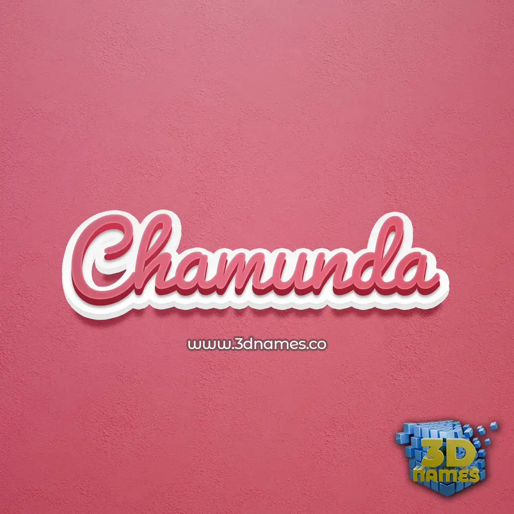 chamunda in Red Scribble style - 3D name wallpaper