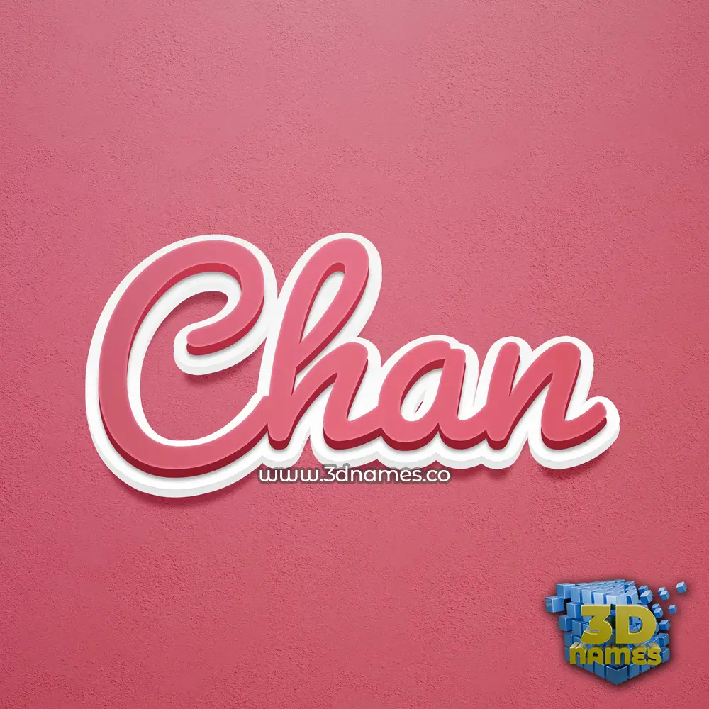 chan in Red Scribble style - 3D name wallpaper