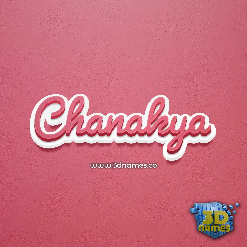 chanakya in Red Scribble style - 3D name wallpaper