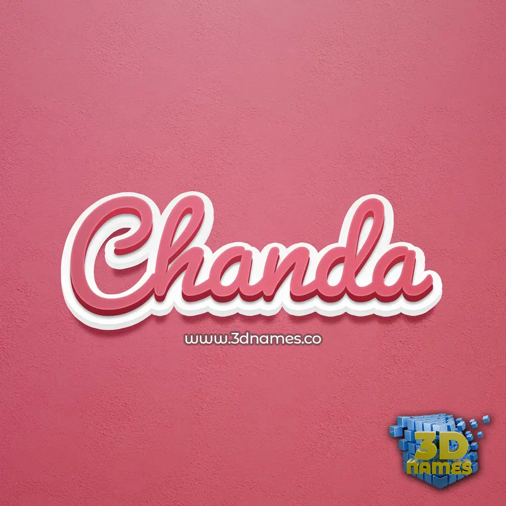 chanda in Red Scribble style - 3D name wallpaper