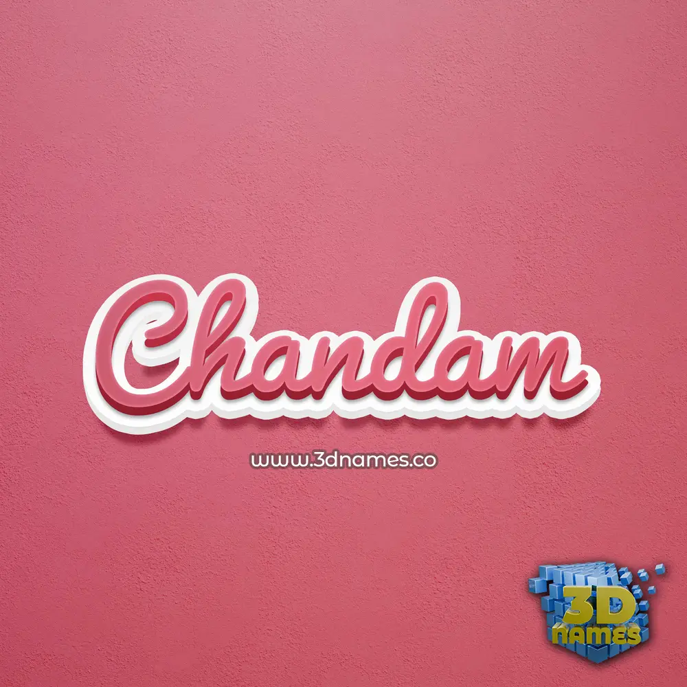 chandam in Red Scribble style - 3D name wallpaper