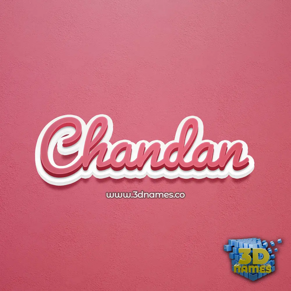 chandan in Red Scribble style - 3D name wallpaper