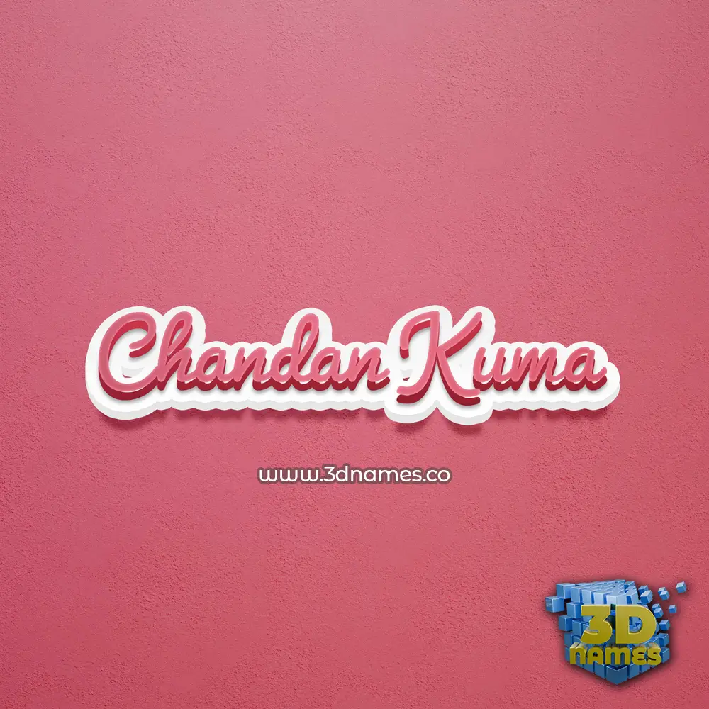 chandan kuma in Red Scribble style - 3D name wallpaper