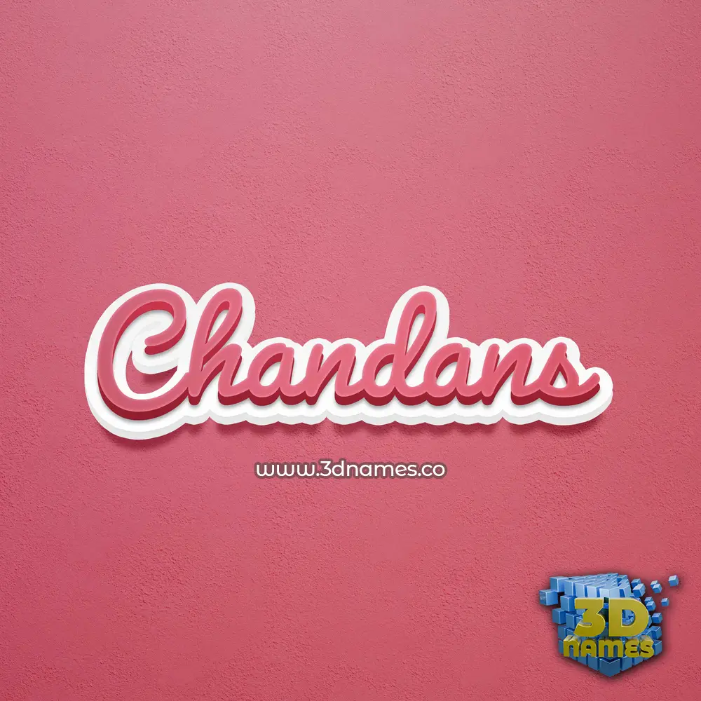 chandans in Red Scribble style - 3D name wallpaper