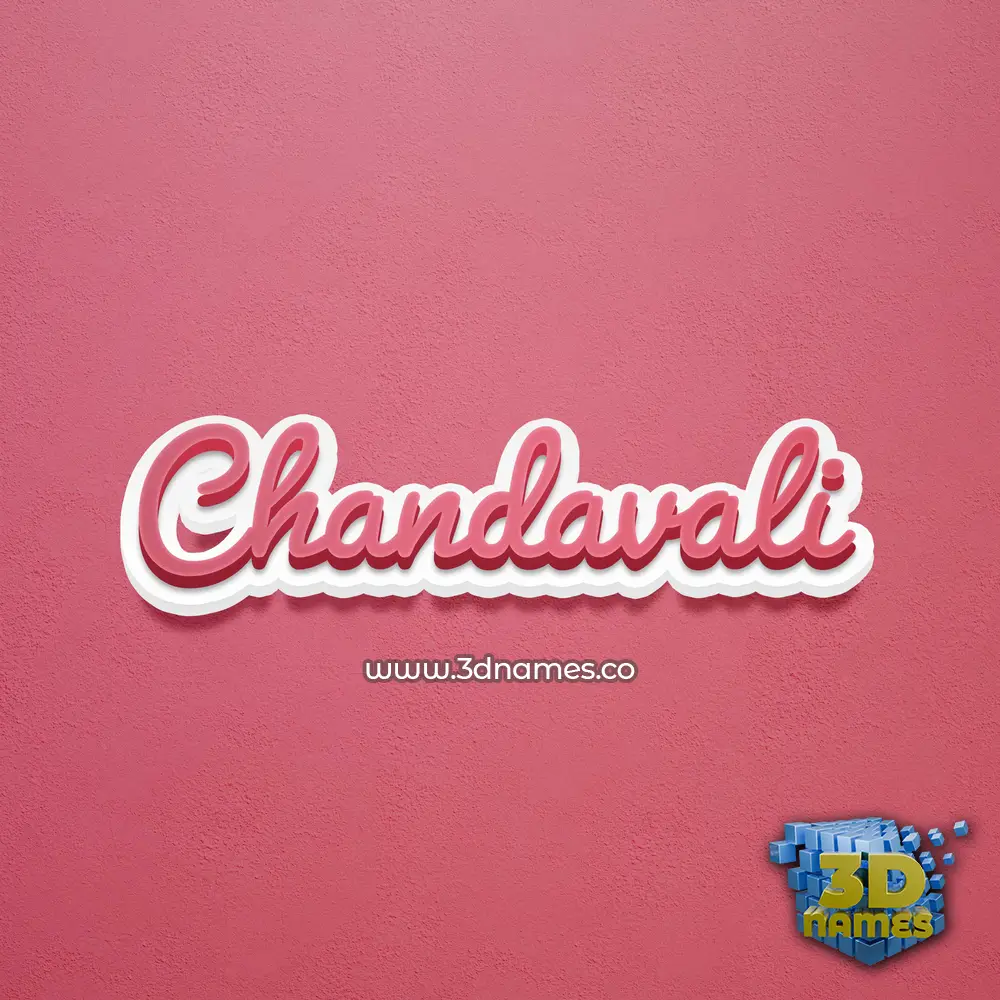 chandavali in Red Scribble style - 3D name wallpaper