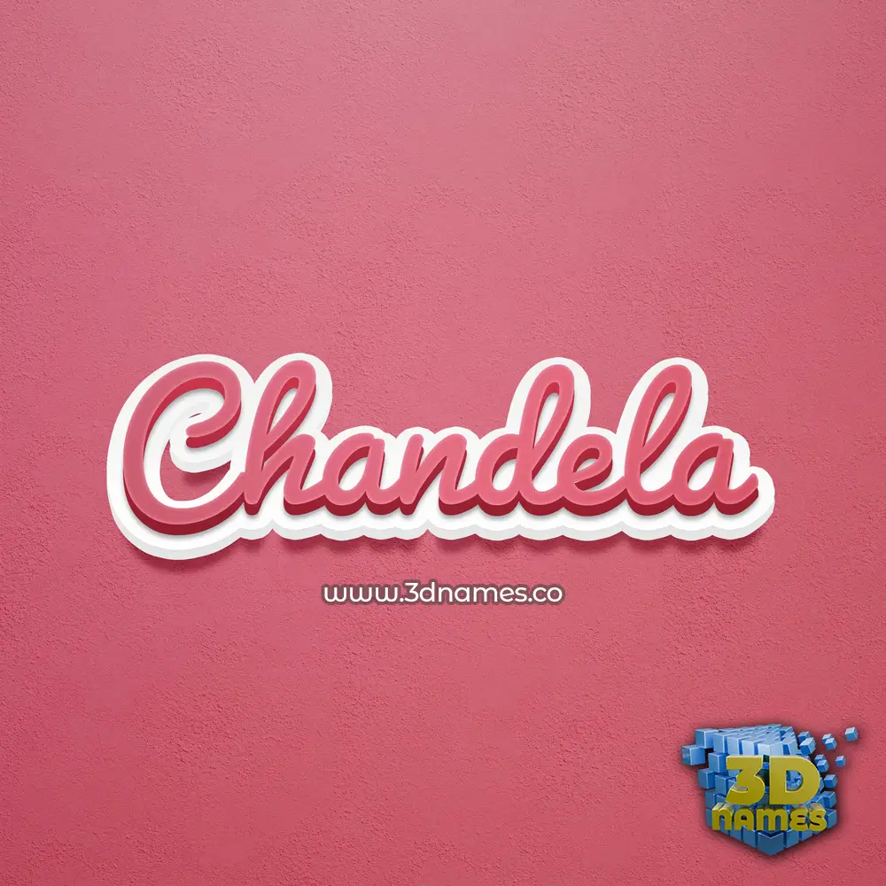 chandela in Red Scribble style - 3D name wallpaper