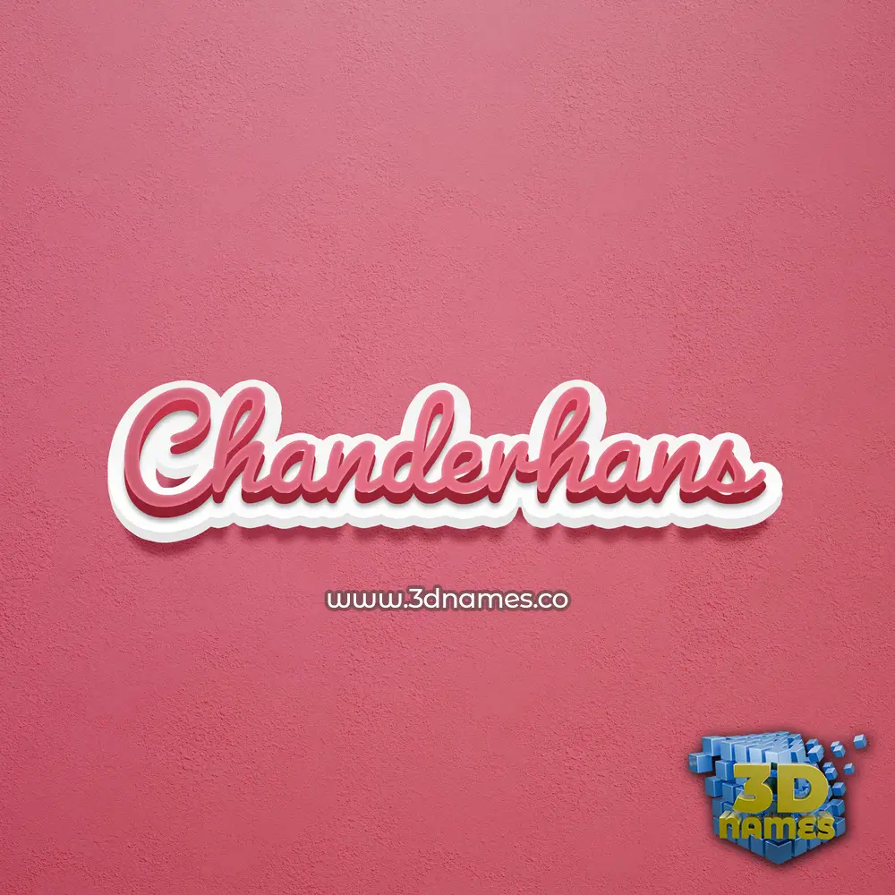 chanderhans in Red Scribble style - 3D name wallpaper