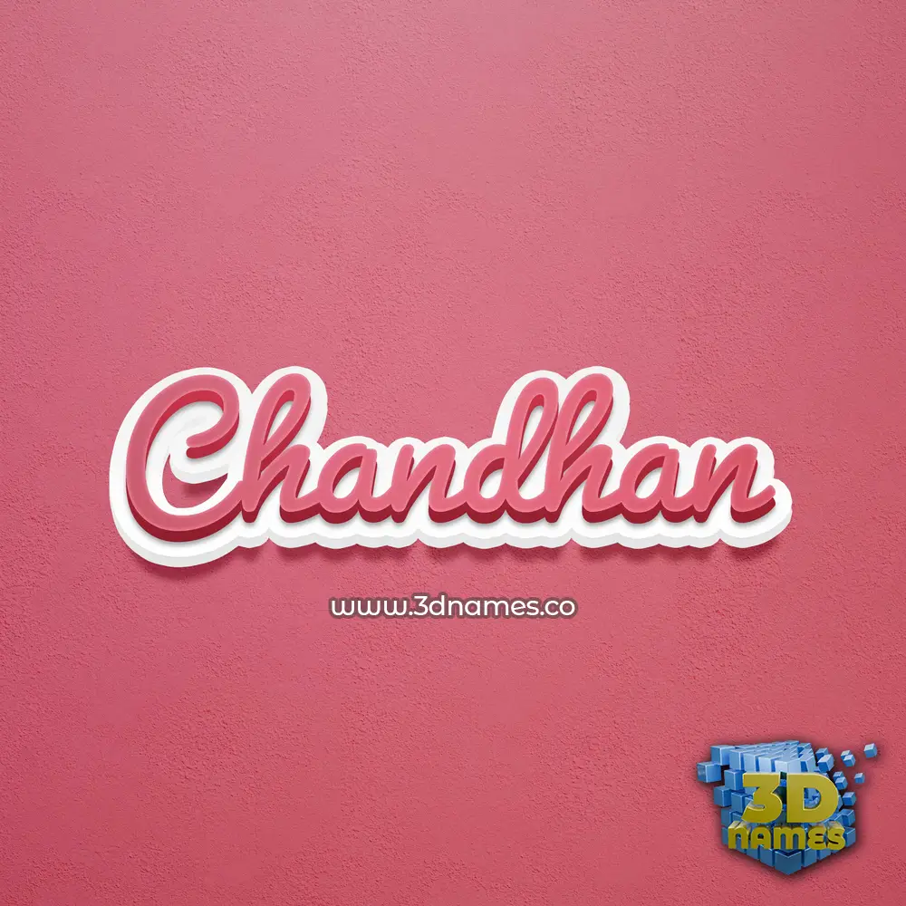 chandhan in Red Scribble style - 3D name wallpaper