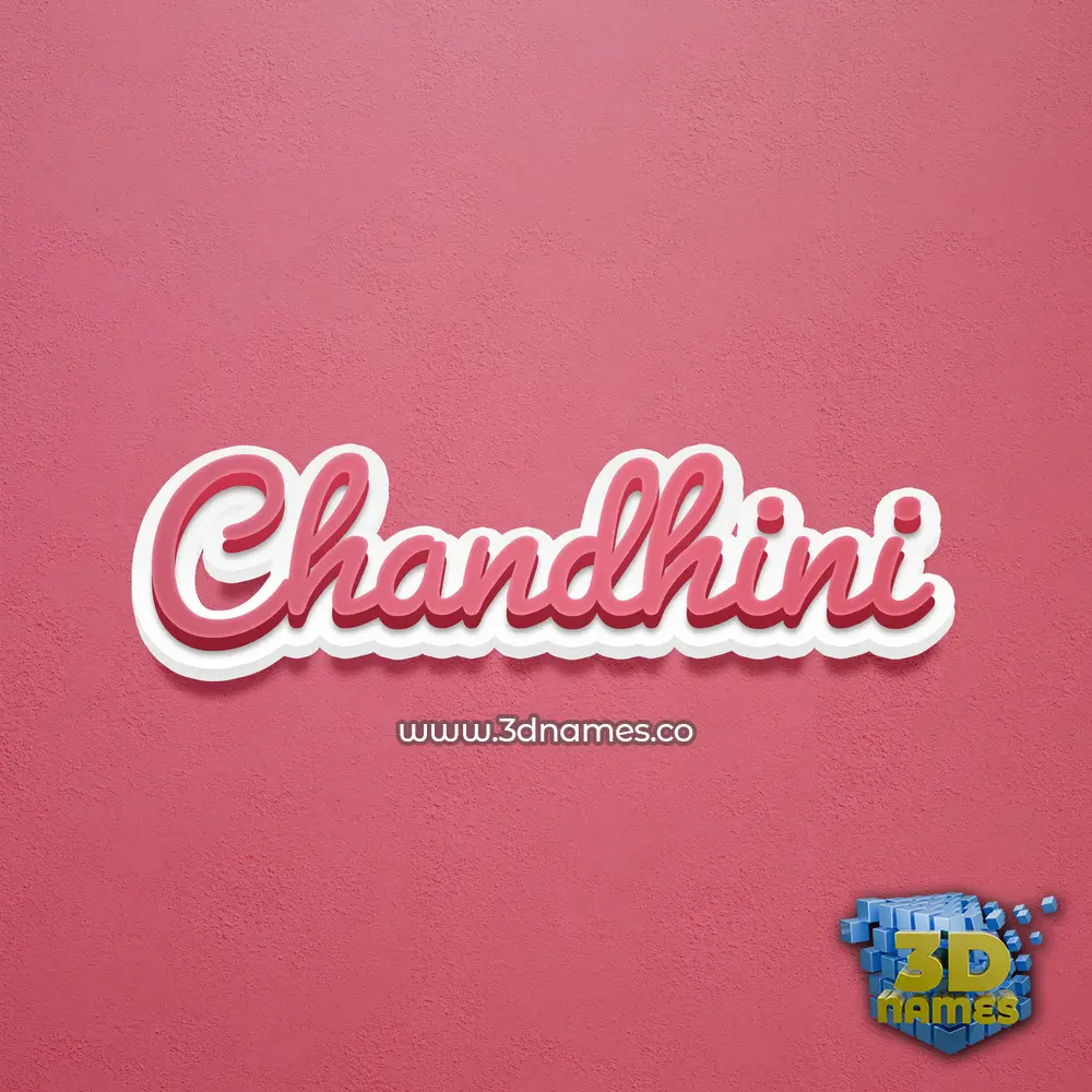 chandhini in Red Scribble style - 3D name wallpaper