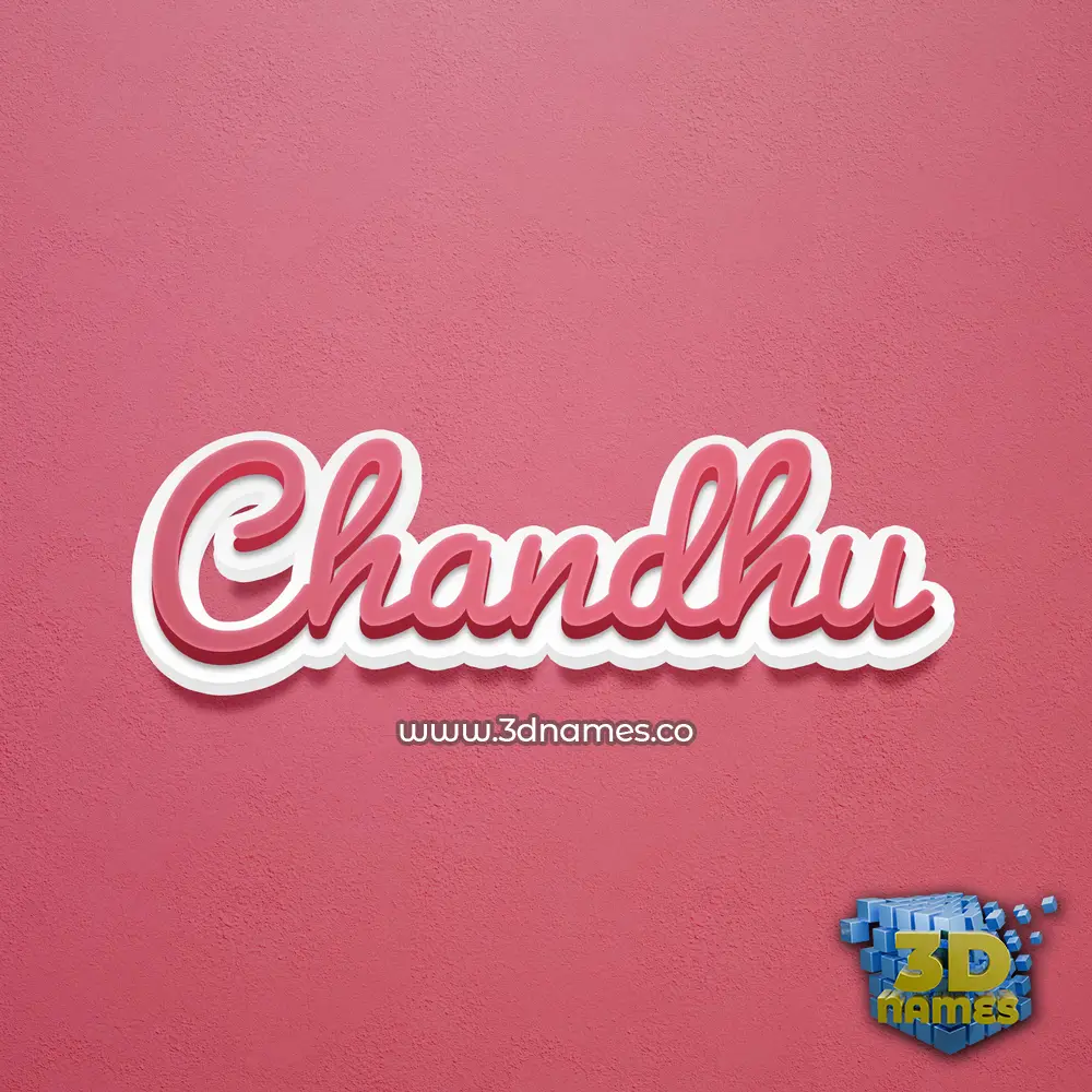 chandhu in Red Scribble style - 3D name wallpaper