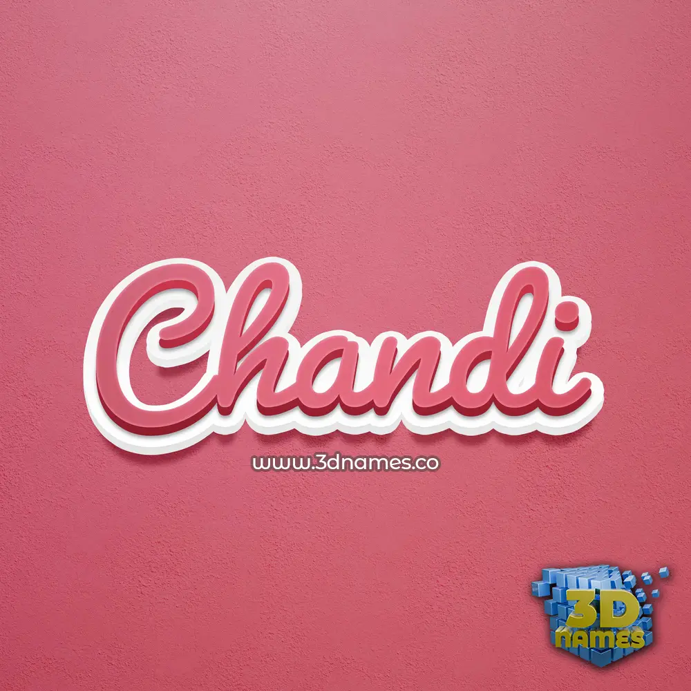 chandi in Red Scribble style - 3D name wallpaper