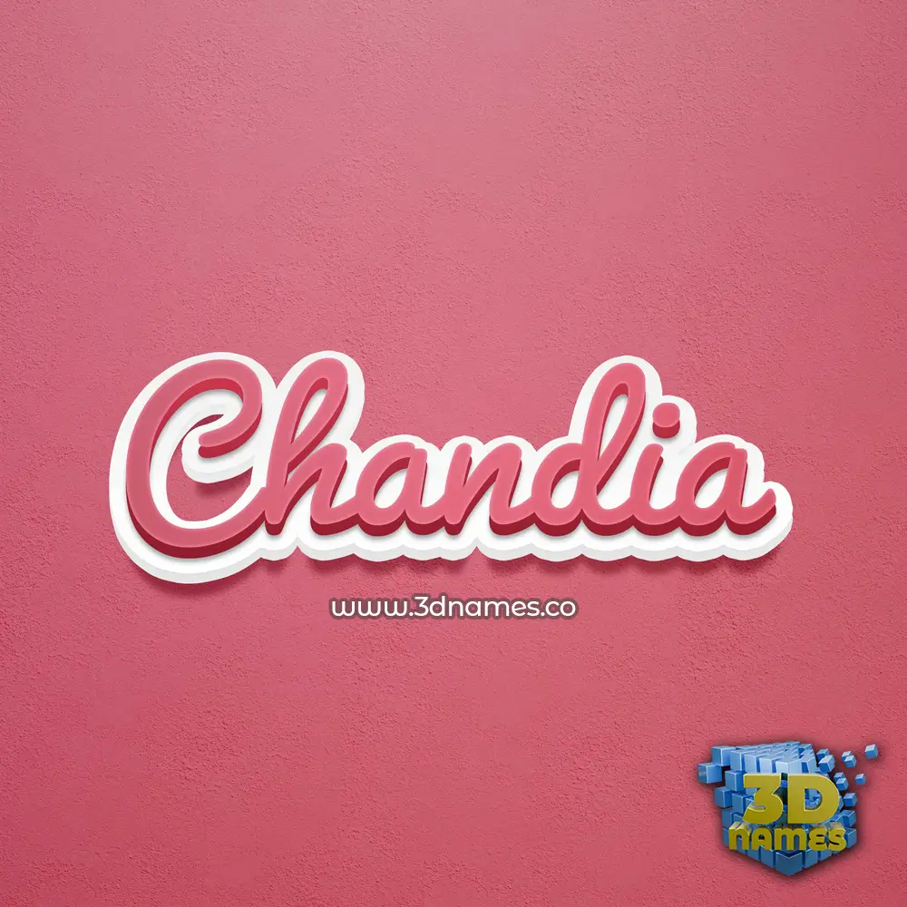 chandia in Red Scribble style - 3D name wallpaper
