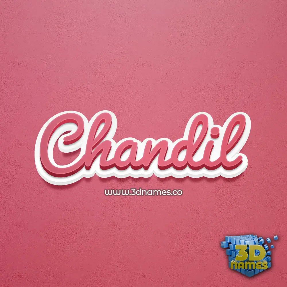chandil in Red Scribble style - 3D name wallpaper