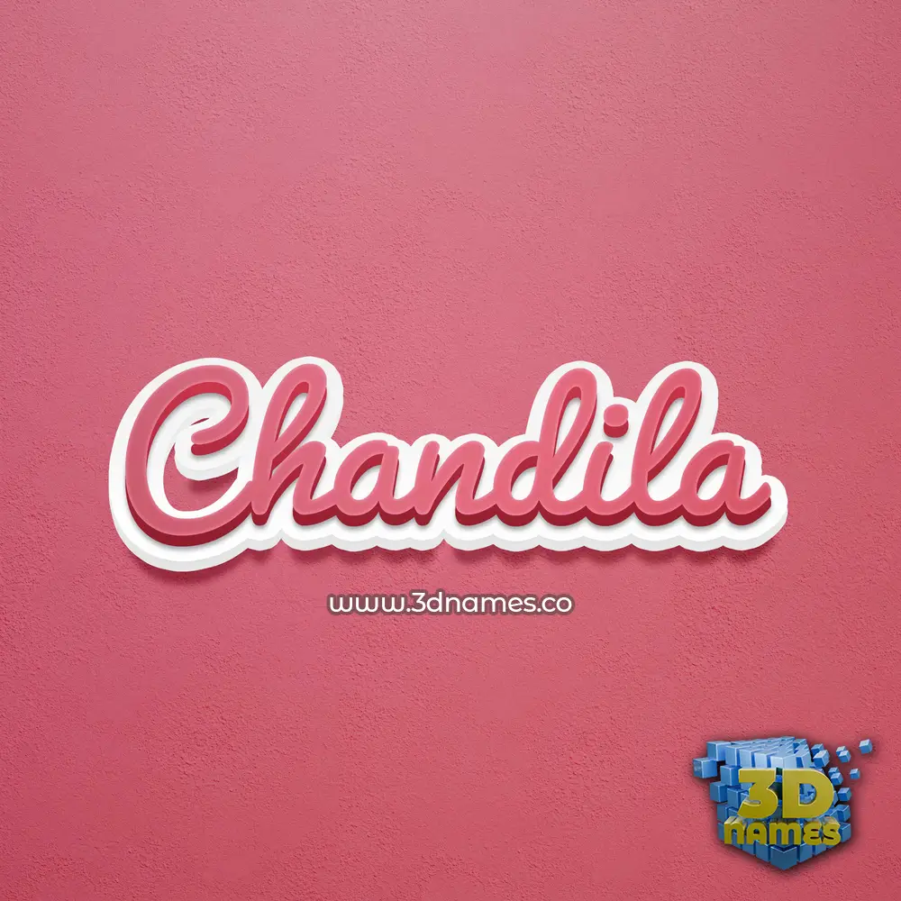 chandila in Red Scribble style - 3D name wallpaper