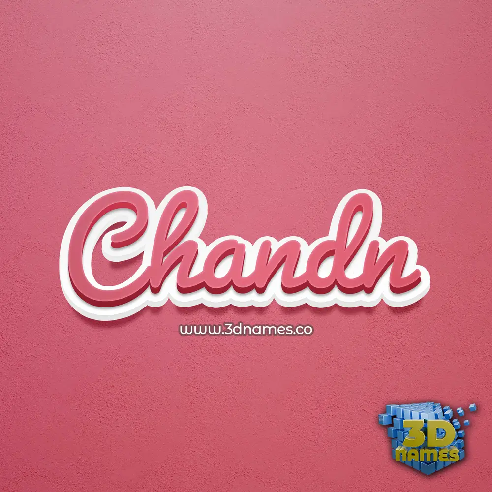 chandn in Red Scribble style - 3D name wallpaper