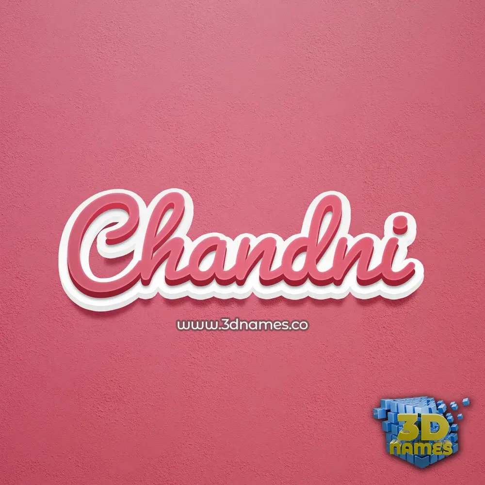 chandni in Red Scribble style - 3D name wallpaper