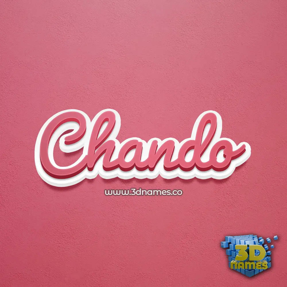chando in Red Scribble style - 3D name wallpaper