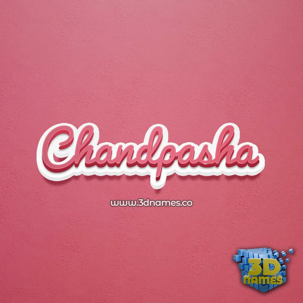 chandpasha in Red Scribble style - 3D name wallpaper