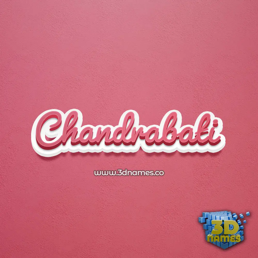 chandrabati in Red Scribble style - 3D name wallpaper
