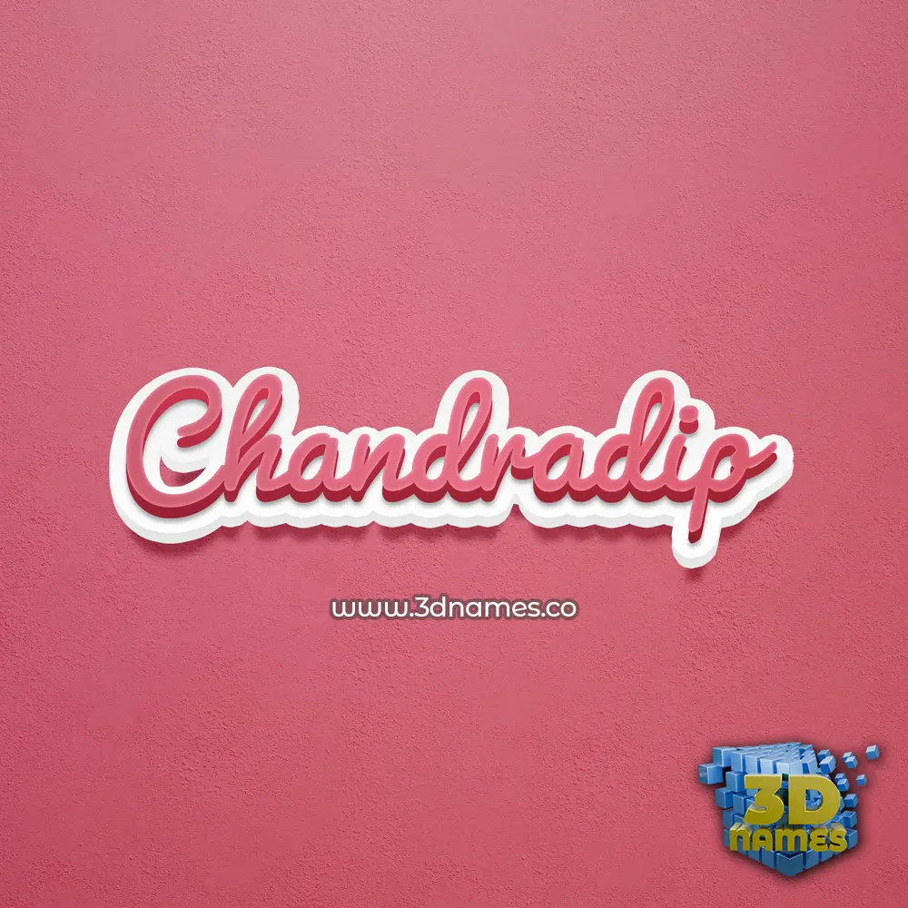chandradip in Red Scribble style - 3D name wallpaper