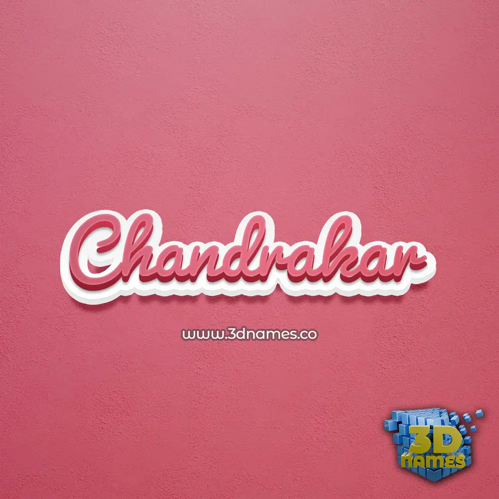 chandrakar in Red Scribble style - 3D name wallpaper
